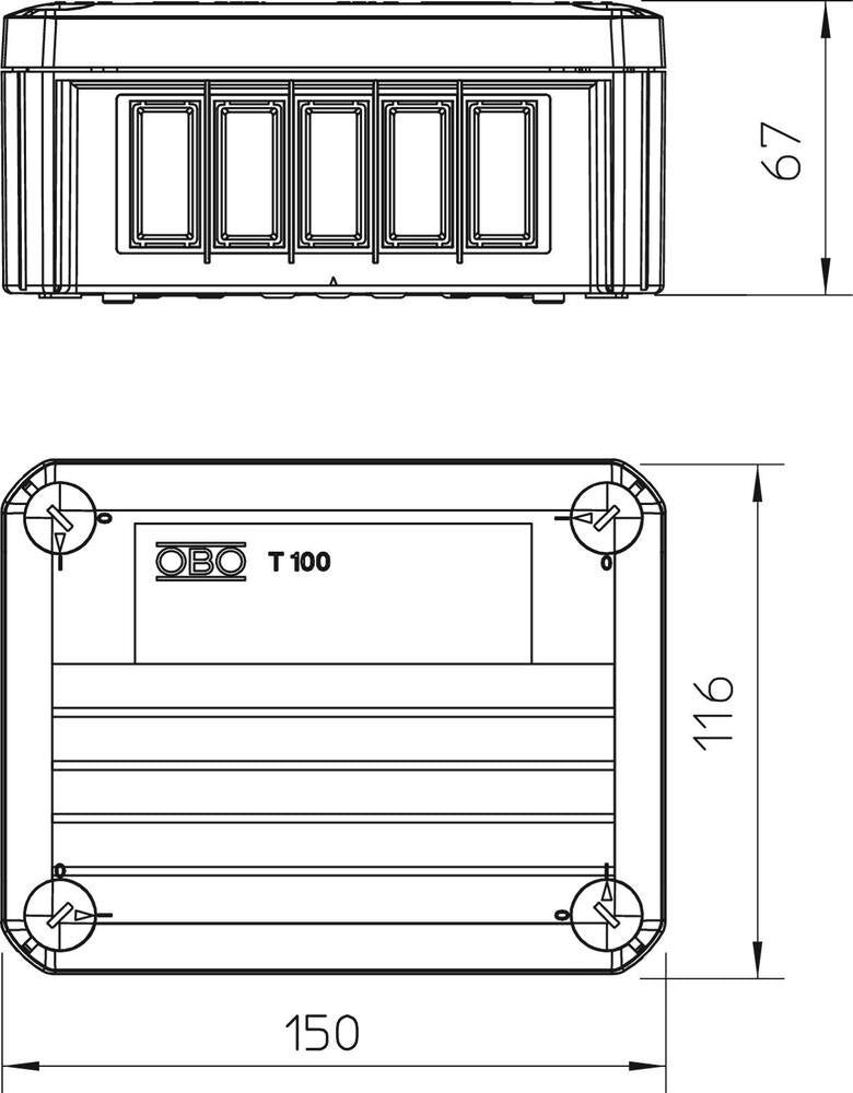 OBO T-Box Surface Mounted Box Wall/Ceiling - 2007808