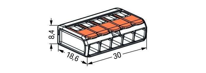Wago 221 Weldclamp - 221-415 [25 Pieces]