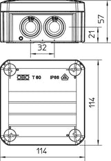 OBO T-Box Surface Mounted Box Wall/Ceiling - 2007922