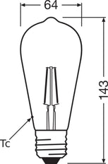 Vintage 1906 LED Edison Gold E27 2.5W 2400K - 4099854091339