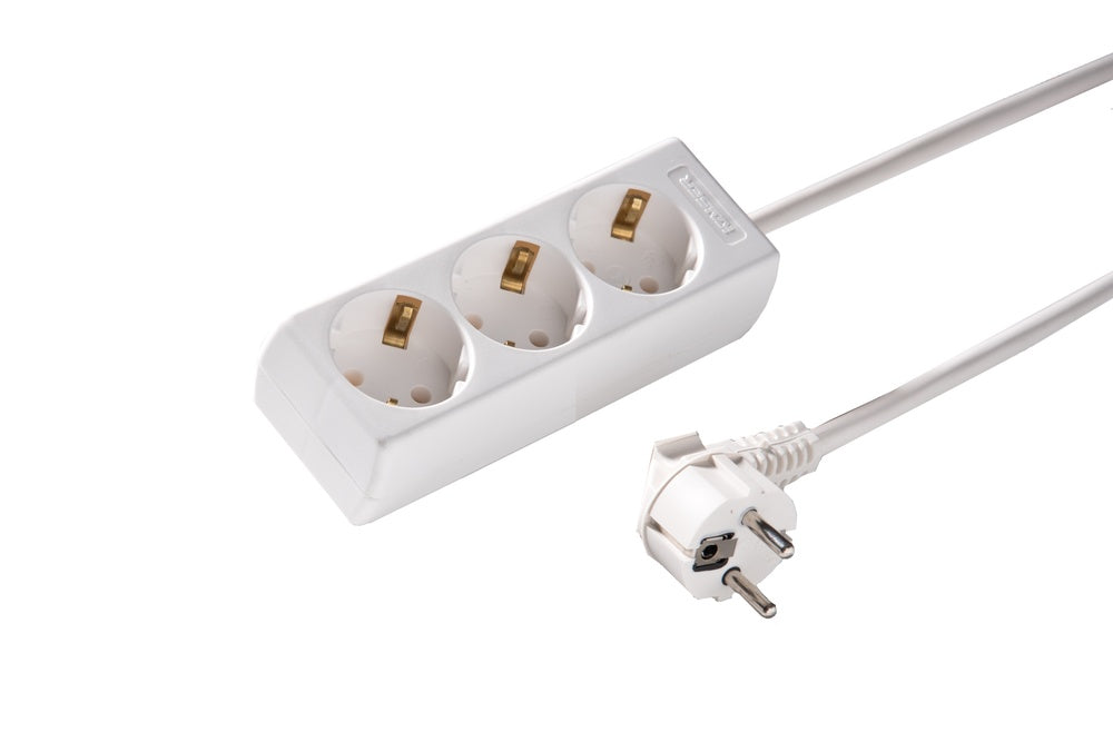 Martin Kaiser 3-Way Desktop Power Strip 45° 1.5M White - 1045ZL/15W/KWS