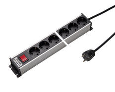 Martin Kaiser Aluminum Power Outlet Strip 10 Way 45 Degree with Switch Cable - 1301ZL10SW15 [10 Pieces]