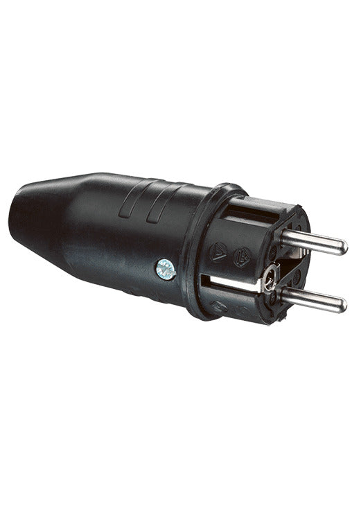 ABL Rubber Grounded Plug 250V Black IP44 - 1149-190 [2 pieces]