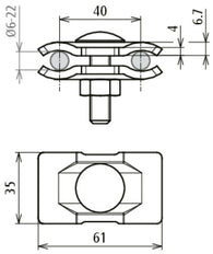 Dehn Parallel Connector St/Tzn For Rd 6-22mm Montage Accessories - 306122