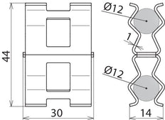 Dehn DC BK 12 RD12 STBLANK Reinforcement Clamp - 308136 [2 pieces]