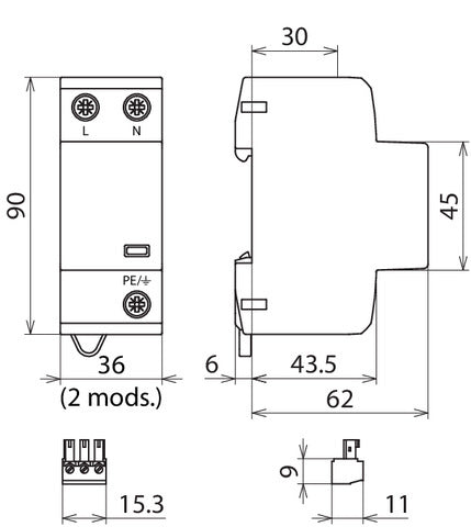 Dehn Application Optimal Combined Arrester Dehnshield B Type 1+2 - 941206
