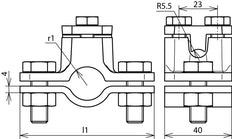 Dehn Earthing Pipe Clamp D 42mm With Connection Clamp Rd 4-10mm - 407114