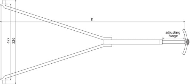 Adjustable Stainless Steel Eaves Support For Rd 7-10mm 1.45-1.75m - 239019