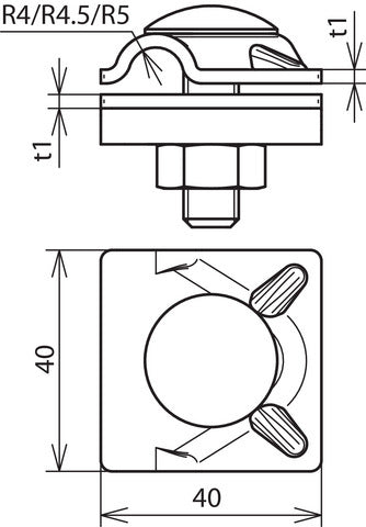 Dehn MV Clamp Stainless Steel For 10mm Round With Truss Head Screw - 391069