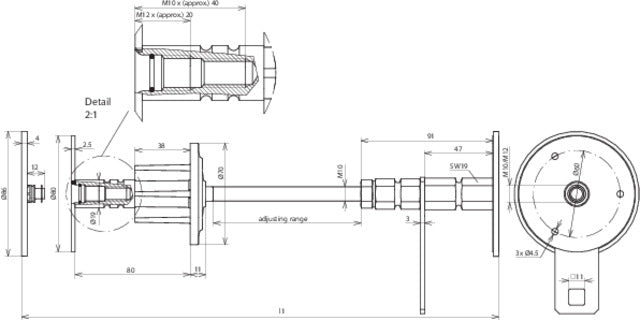 Dehn Waterproof Wall Bushing For Thicknesses 400-500mm StSt V4A - 478550