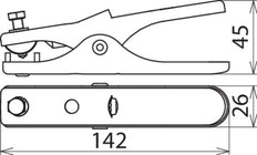 Earthing Tongs L 140mm St GalZn For Rd 16mm Fl 13mm 200A - 546025