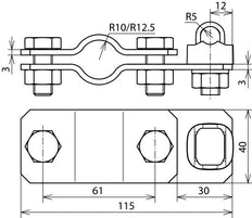 Dehn St/tZn 20mm Earth Rods Connection Bracket Set - 620011