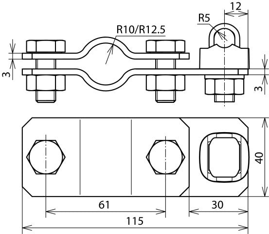 Dehn AS TE 25 KSV 7.10 STTZN Earth Rod Connection Bracket - 625011