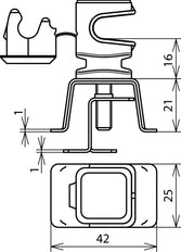 Dehn Roof Conductor Holder StSt 4-16mm H 16mm Plastic Brown - 204059