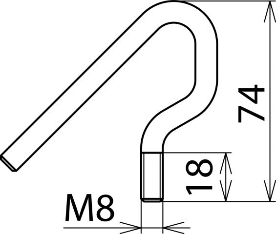 Dehn M8 H Phe Hook-Shaped Electrode For Conductor D 22mm - 766923