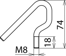 Dehn M8 H Phe Hook-Shaped Electrode For Conductor D 22mm - 766923