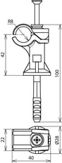 DEHNfix Rod Holder With Impact Dowel D 8m Grey - 252000 [2 pieces]