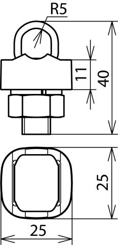 Dehn KS Connector St Tzn Zdc For Rd 7-10mm With Spring Washer - 301010