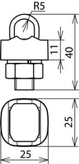 Dehn KS Connector St Tzn Zdc For Rd 7-10mm With Spring Washer - 301010