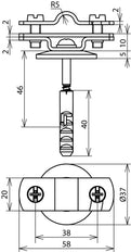 Dehn Conductor Holder With StSt Cleat For Rd 7-10 Fl 30mm - 286819