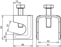 Dehn Connecting Clamp For Building Reinforcements - 308030 [2 pieces]