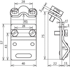 Dehn Al Gutter Clamp 7-10mm With Two-Screw Cleat - 338001 [2 pieces]