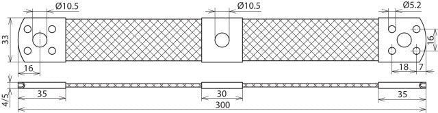 Dehn Bridging Braid Al 50mm L 300mm With 3x10.5 Fixing Bores - 377115