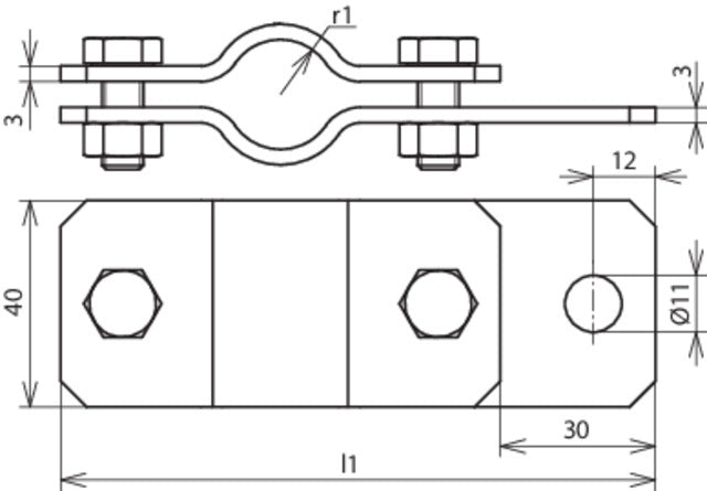 Dehn Earthing Pipe Clamp D54.5mm With Hole D11mm Sttzn - 410134