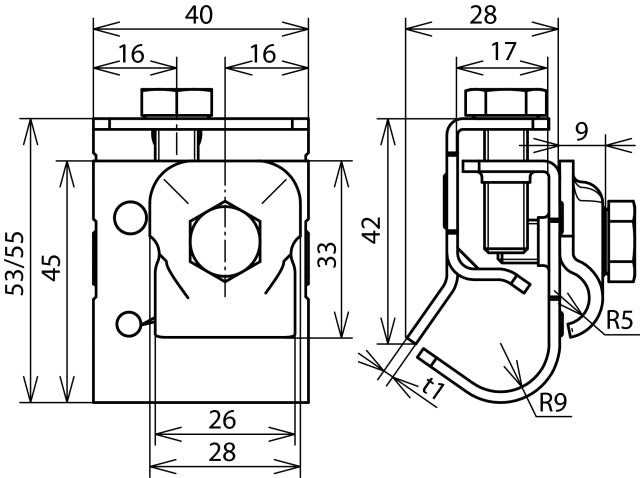 Dehn Stainless Steel Gutter Clamp With Clamping Frame 6-10mm - 339069