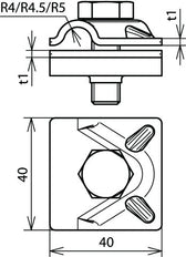 Dehn MV Clamp Cu For Rd 8mm With Hexagon Screw - 390057