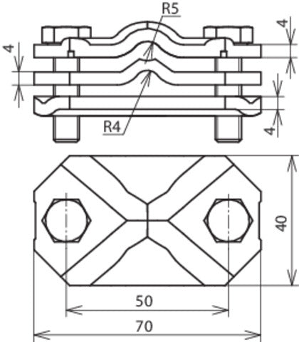 Dehn Connecting Clamp ST TZN Intermediate Plate - 454000