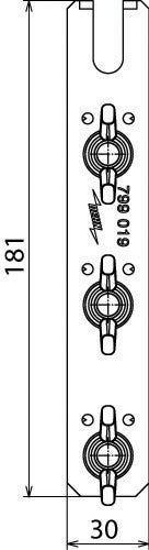 Dehn 3-Pole Earthing Busbar M10 With Wing Nut - 799019
