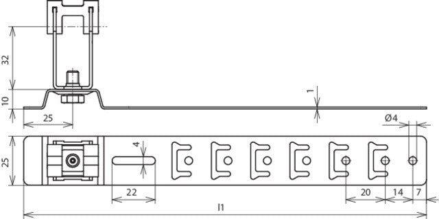 Dehn Roof Conductor Holder UniGrip StSt H 32mm For Rd 8mm - 206309
