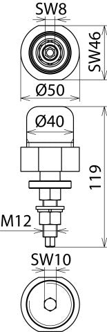 Dehn SDS Arrester Adapter For Overhead Contact Line Masts - 723199
