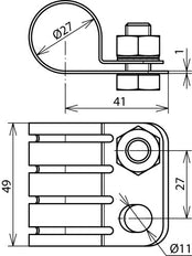 Dehn StSt Connecting Element For HVI Power Conductor D 27mm - 410239