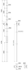 Dehn HVI Conductor D20mm With Support Tube L4700mm Air Term Rod L2 - 819426