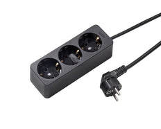 Martin Kaiser 3-Way Socket With Earthing Contact And 5m Cable Black - 538ZL5-15W/sw [10 Pieces]