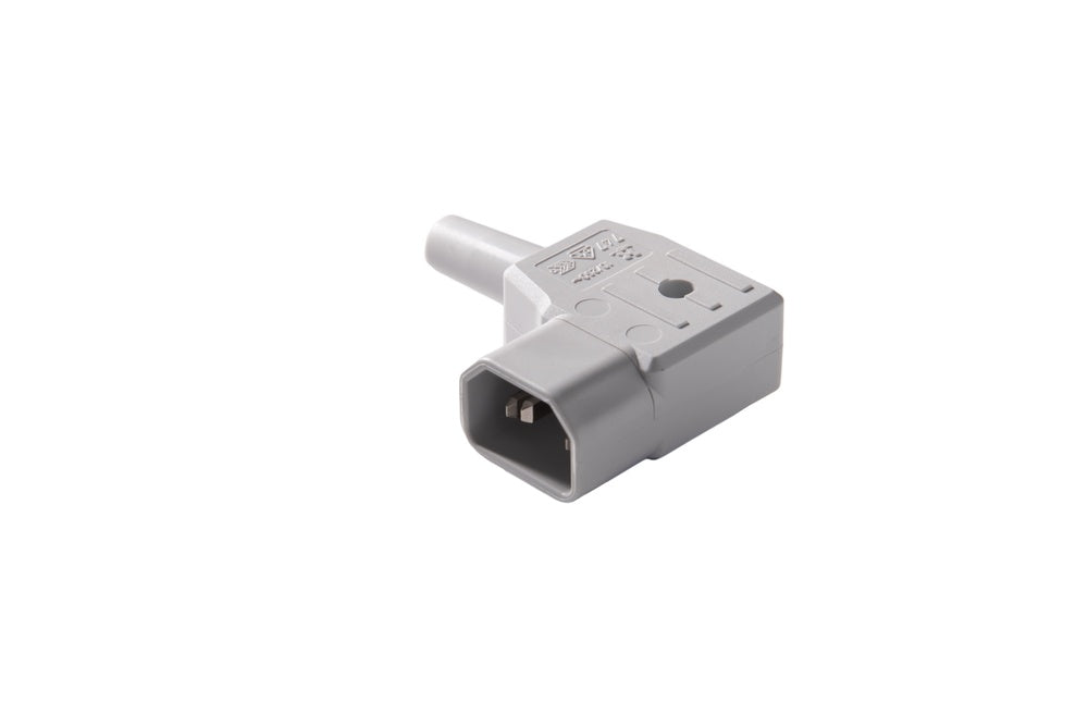 Martin Kaiser Angled Appliance Plug C14E Grounded Gray With Grommet - 747/gr [25 Pieces]
