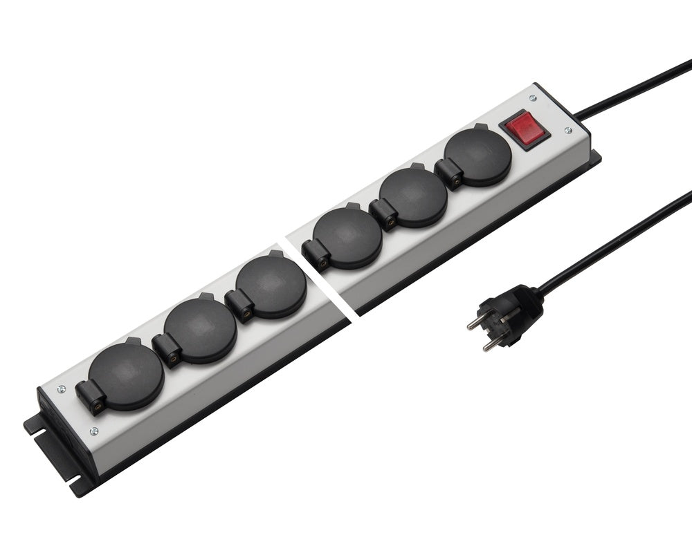 Martin Kaiser Power Outlet Strip 12 Way 90 Degree Hinged Cover IP20 1.5M Cable - 1058ZL12l-sw15 [10 Pieces]