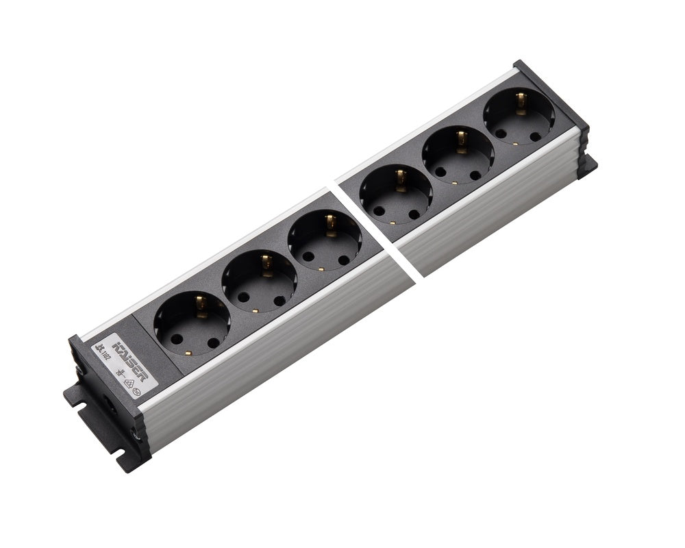 Martin Kaiser Power Outlet Strip 6 Way Earthing Contact Shutter - 1102K/6l-sw [10 Pieces]