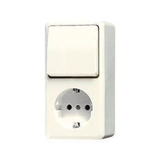 Jung AP600 Combined Switch Socket Outlet White - 676A