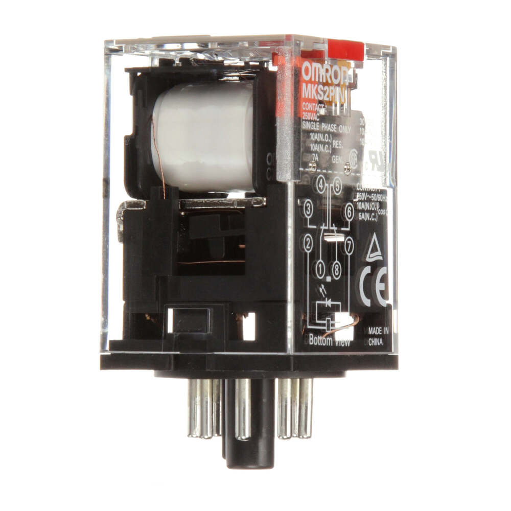 Omron MKS 8-Pin DPDT Relay With LED And Test Button - MKSN8487M