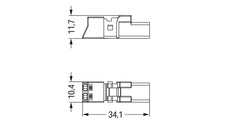 Wago 890-1112 2-Pole Mini Connector Male Blue - 890-1112 [2 Pieces]
