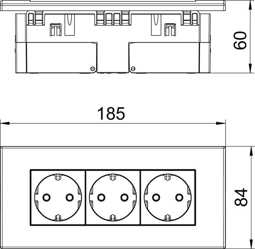 Triple Socket Module 45 Wall Unit Pure White - 6119414