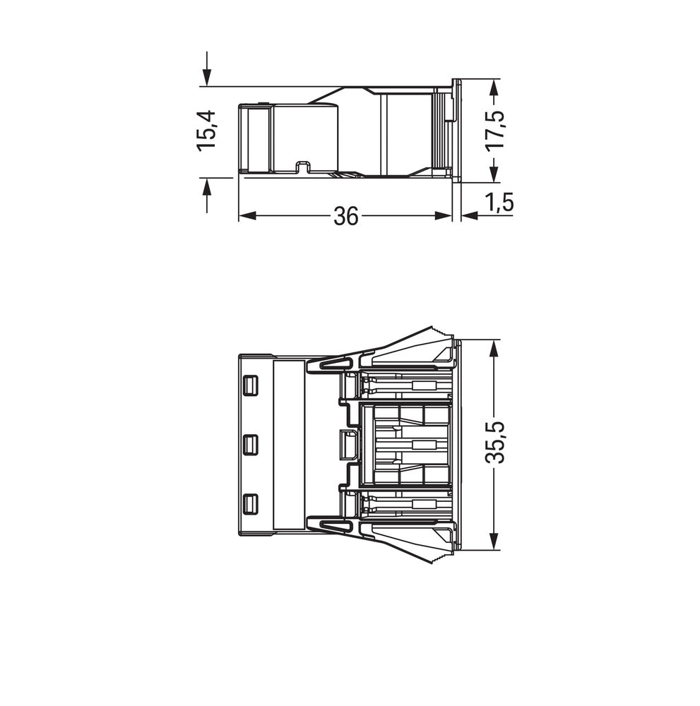 Wago 770-703 Snap In Socket 3 Pole Black - 770-703 [2 Pieces]