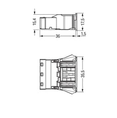 Wago 770-703 Snap In Socket 3 Pole Black - 770-703 [2 Pieces]