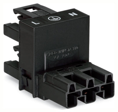 Wago 770-634 H-Distribution Connector 3-Pole Black - 770-634