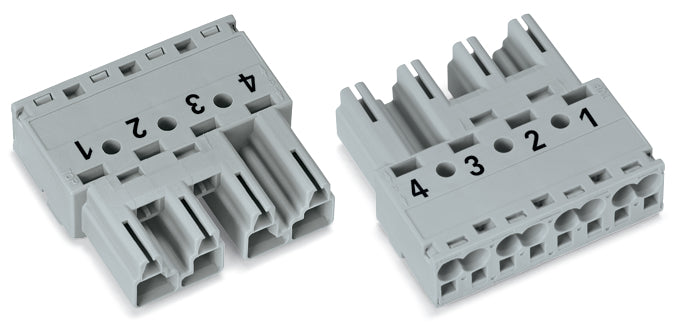 Wago 770-254 Winsta Midi 4-Pole Gray Connector Plug - 770-254 [2 Pieces]