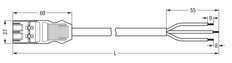 Wago Winsta 3-Pole Pre-Assembled Connection Cable - 771-9993/207-302
