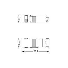 WAGO 3-Pole Strain Relief Housing With Locking Clip - 890-503 [50 Pieces]